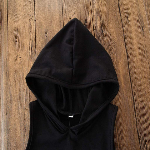 Toddler Kids Baby Boy Sleeveless Hooded Clothes