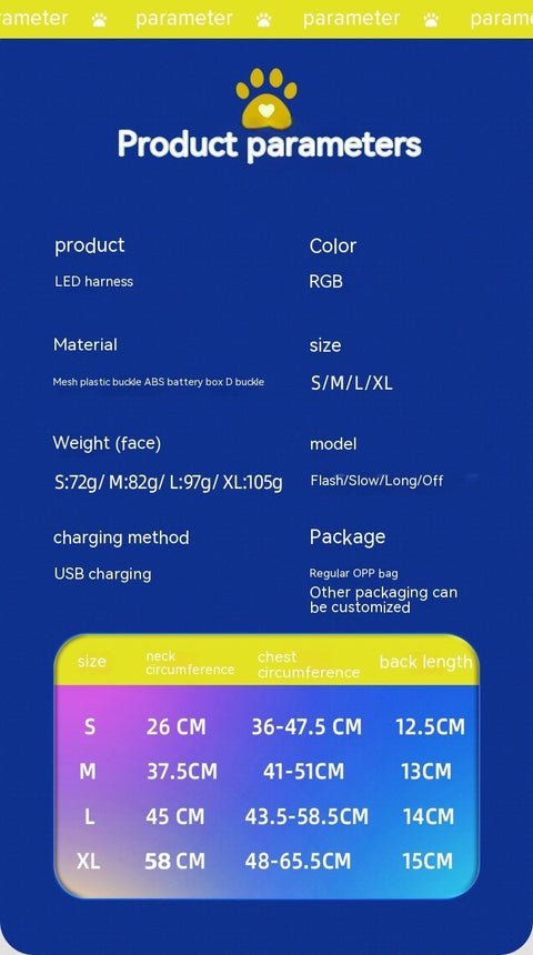 LED Light Dog Harness