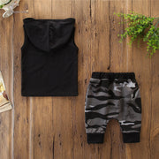 Toddler Kids Baby Boy Sleeveless Hooded Clothes